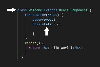 Class based components and the state object.